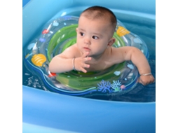 Anel De Natação Para Bebê Com Assento De Segurança, Compartimento De Ar Duplo Anti-derramamento, Inflável, Cor Verde Na Caixa