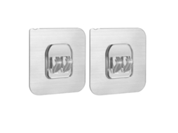 2pcs Ganchos Autoadesivos Transparentes com MARCA