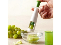 Cortador Multifuncional de Uvas e Tomates Cereja para Comida Infantil com Pistão Antiderrapante e Lâmina de Aço Inoxidável