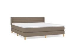 Box Spring Bed, Box Spring Beds Vidaxl Cinzento-acastanhado Tecido (180 X 200 Cm)