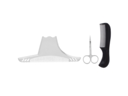 Pente Modelador De Barba Transparente Kit Para Estilização De Barba Masculina Vante