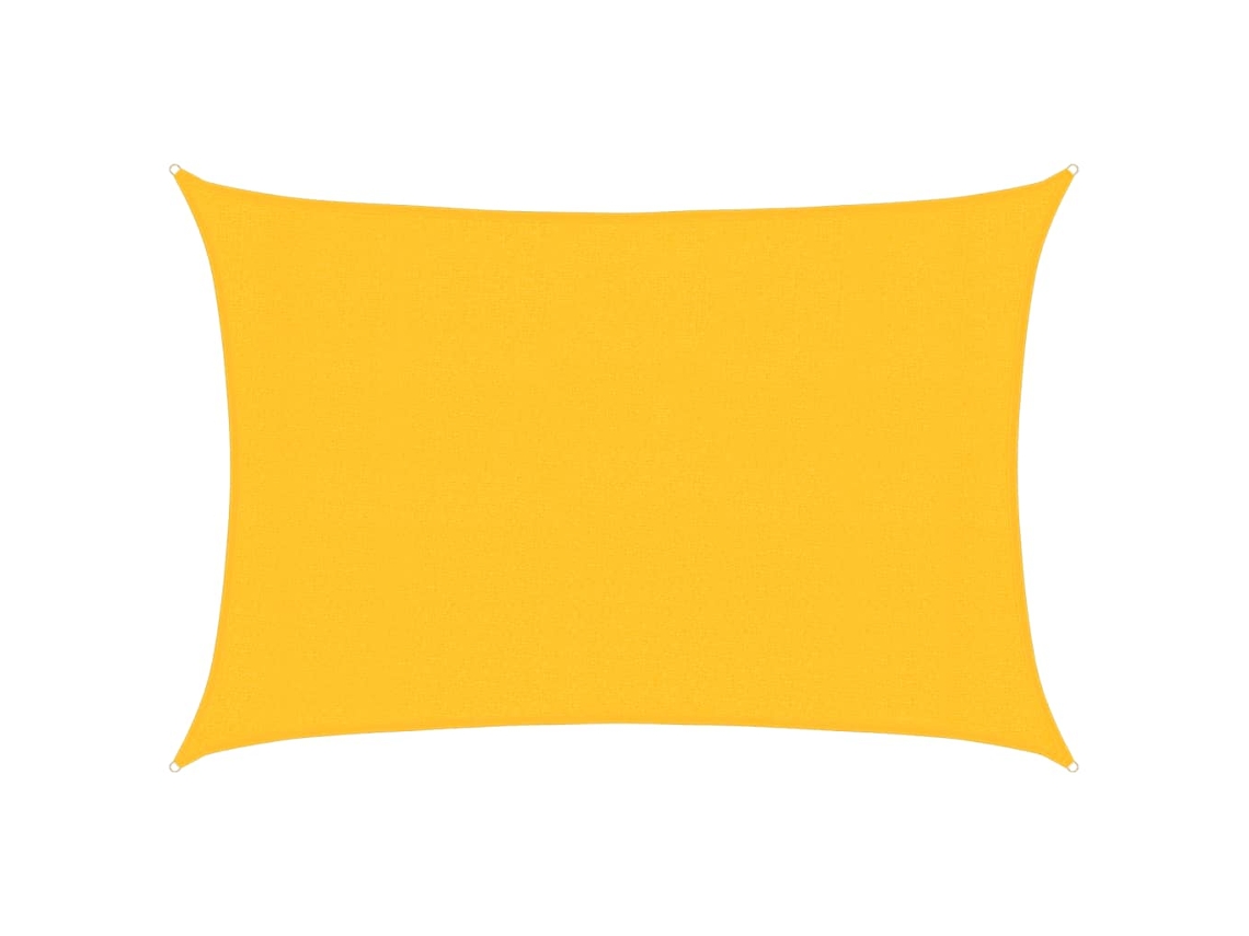 vidaXL Para-sol estilo vela 160 g/m² 3x4,5 m PEAD amarelo