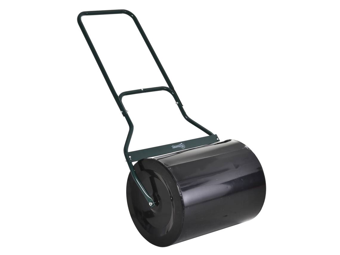 Rolo De Jardim Com Cabo Em U, 40 Cm De Diâmetro, Capacidade Para 60 L De Água/areia, Metal, Preto, 57 X 40 X 123 Cm Mymhru