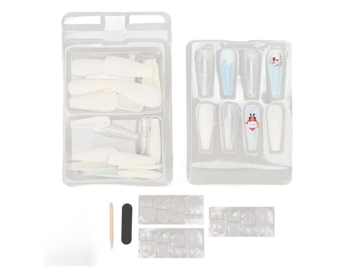 30pcs Uñas Falsas Lindas Y Exquisitas Navideñas De Cubierta Completa Para Fiesta Y Boda 0070-cm07
