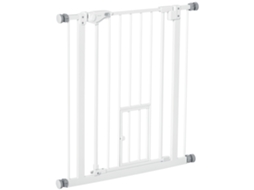 Barreira Cães 74 80cm, Porta Automática, Duplo Bloqueio, 76,2cm,, Escadas e Portas. Branco