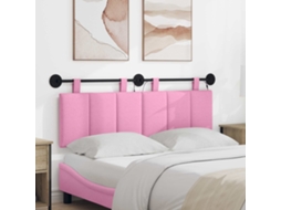Vidaxl Cabeceira Suspensa Com Luz Led Rosa Tecido