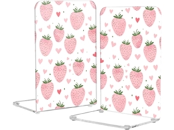 Lindos Suportes Para Livros Em Acrílico Rosa Morango Branco Com Almofadas Antiderrapantes, Suporte Transparente Em