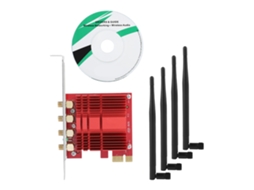 Adaptador De Rede Wifi Pci E, Adaptador De Rede 802.11ac Dual Band Ac1900 Pci E Vermelho Slowmoose