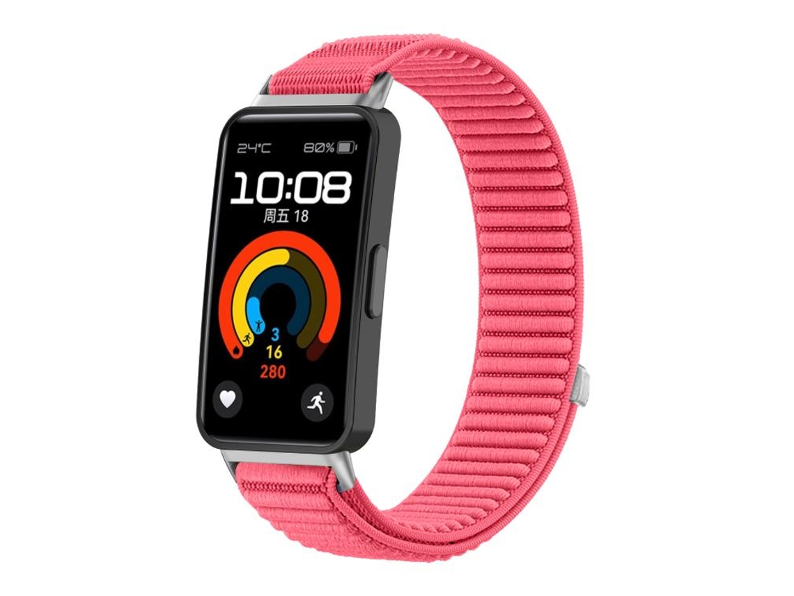 Bracelete para Honor Band 10 / 9 Nylon Trançado com Fecho de Velcro Interface Metálica Vermelho Hidrofóbico XIAOMOYU