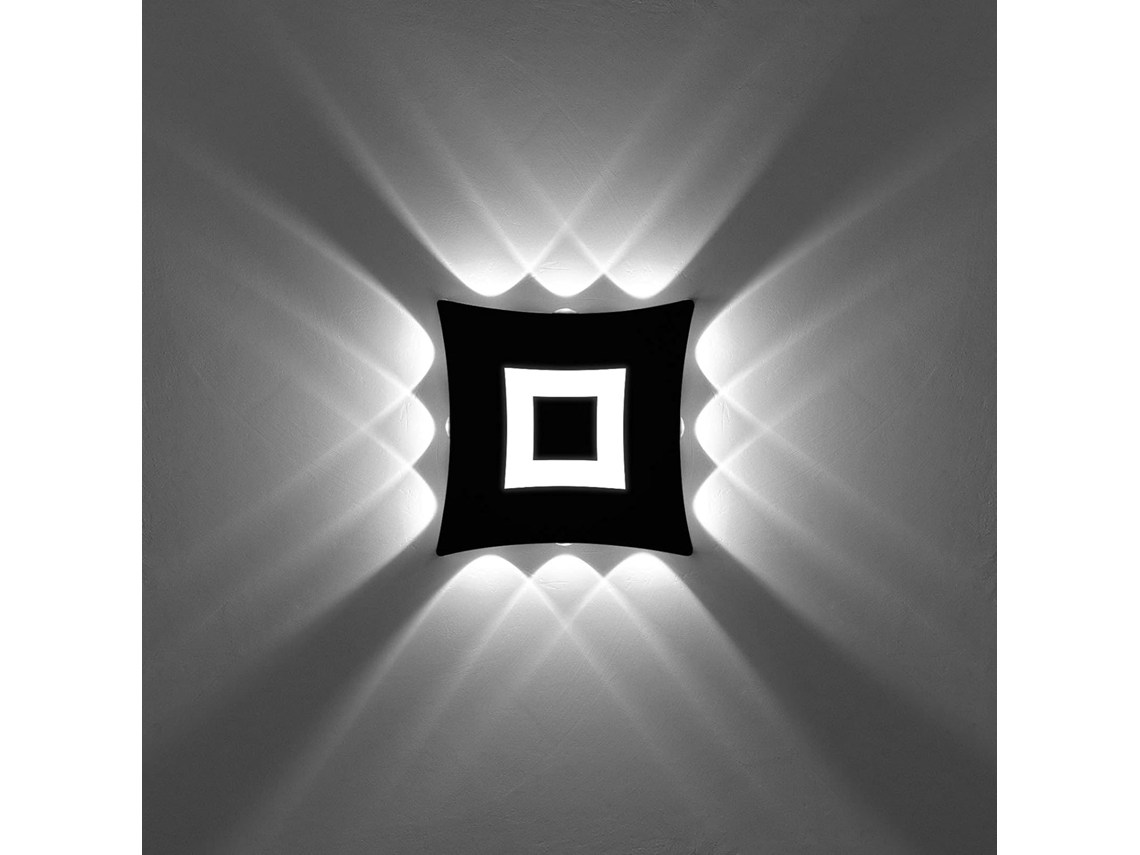 Arandela Led Luminária de Parede 18w Impermeável Ip65 Luminária de Parede Preta Branco Frio ORBITRA COMMERCE (interna/externa)