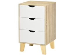 Cômoda 3 Gavetas Base Elevada 40x35x68,5 Cm (estilo Moderno, Natural)
