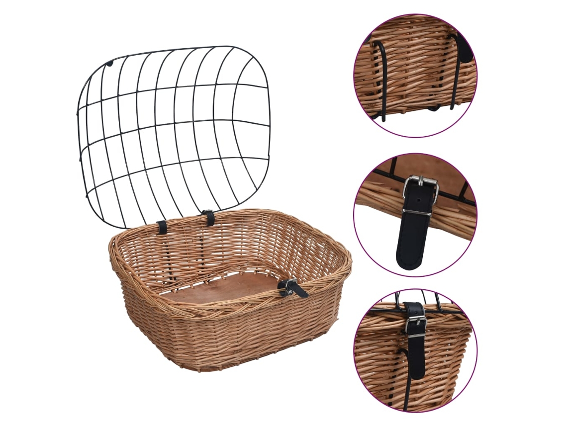Bike Front Basket, Bike Front Baskets Vidaxl Marrom Vime