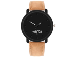 Reloj Analógico De Cuarzo Para Hombre Con Correa De Cuero Pu Negra Café Dial Empresarial