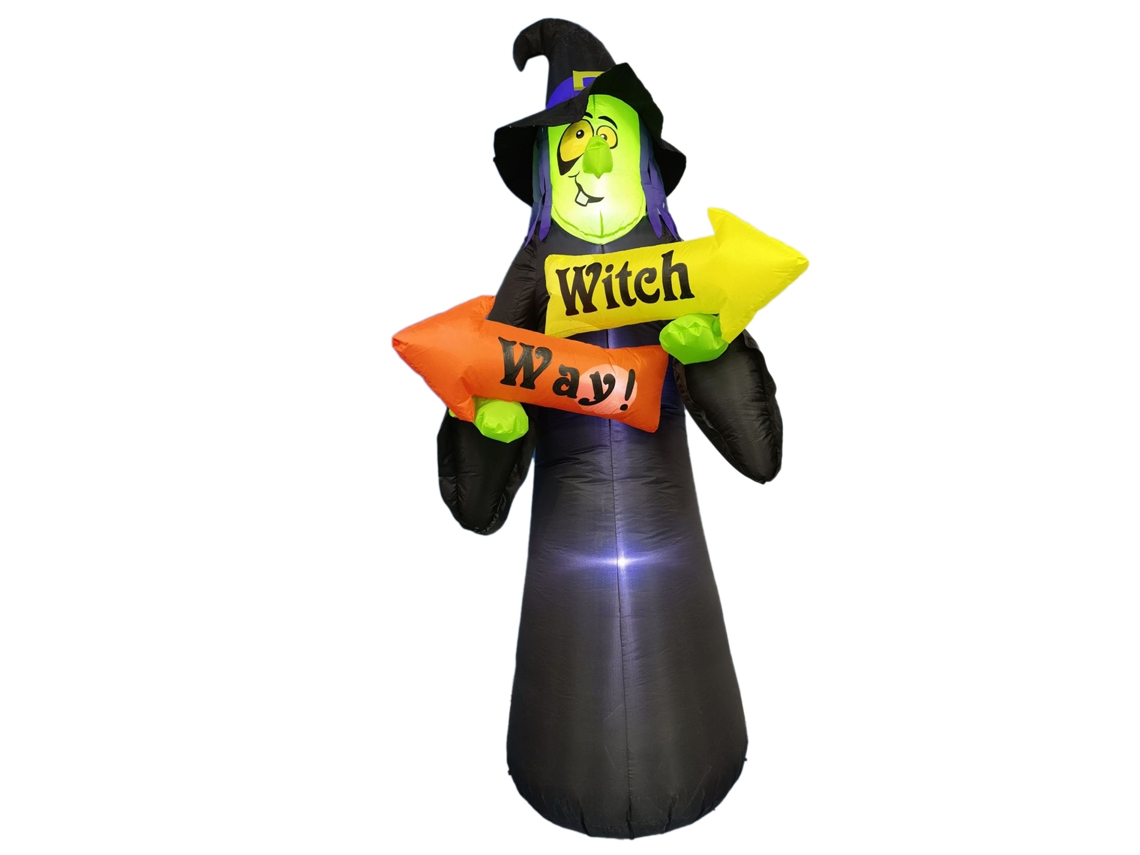 Decoração inflável de bruxa e fantasma da ATS com luz de poliéster para festas, festivais e carnavais.