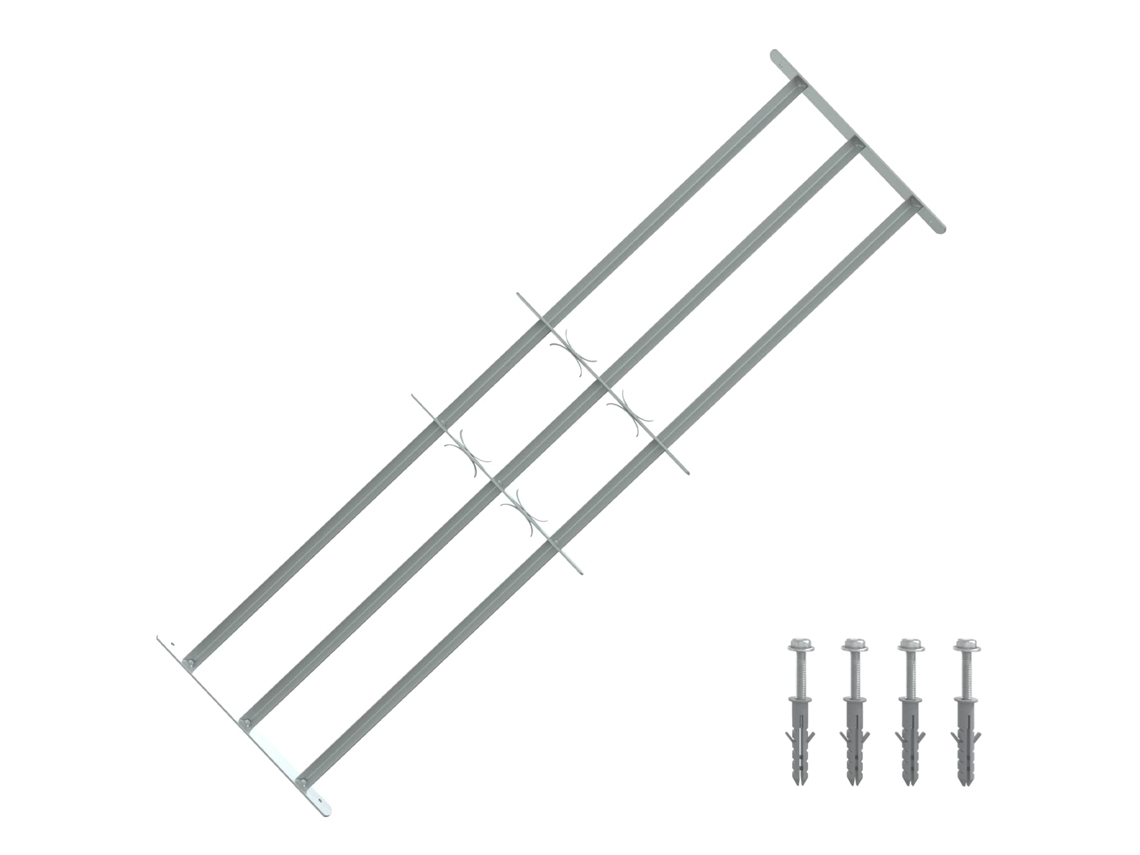 Vidaxl Grade De Segurança Para Janelas Com 3 Barras Transversais