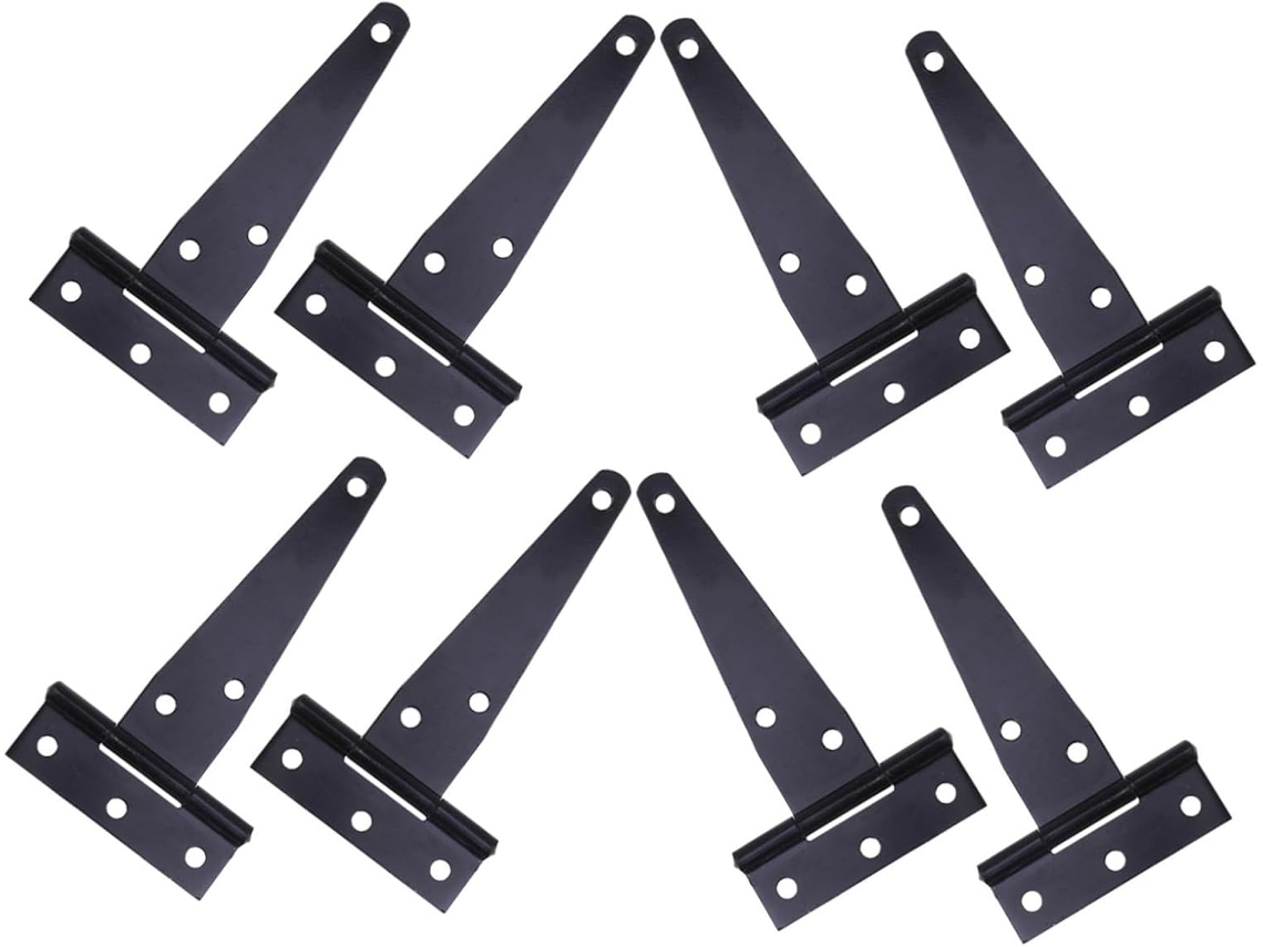 Conjunto De 8 Dobradiças Porta Reforçadas Com Revestimento Preto Para