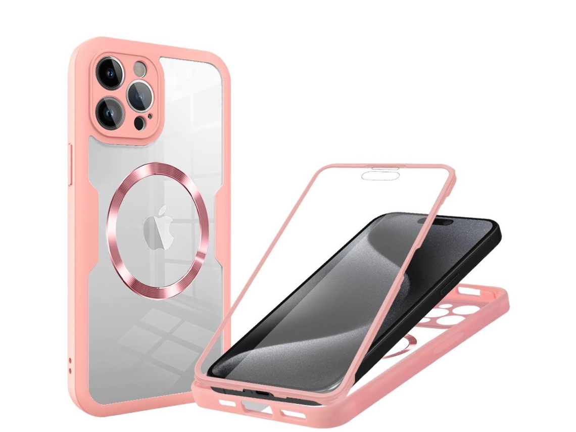 Capa Magnética Transparente Para Celularrosa - Iphone 14 Pro Max