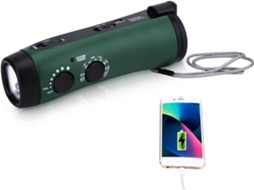 Rádio de Emergência com Bateria de 10000mah, Am/fm, Dínamo de Manivela, Célula Solar, Carregamento Usb c, Lanterna Led AQUAFORGE