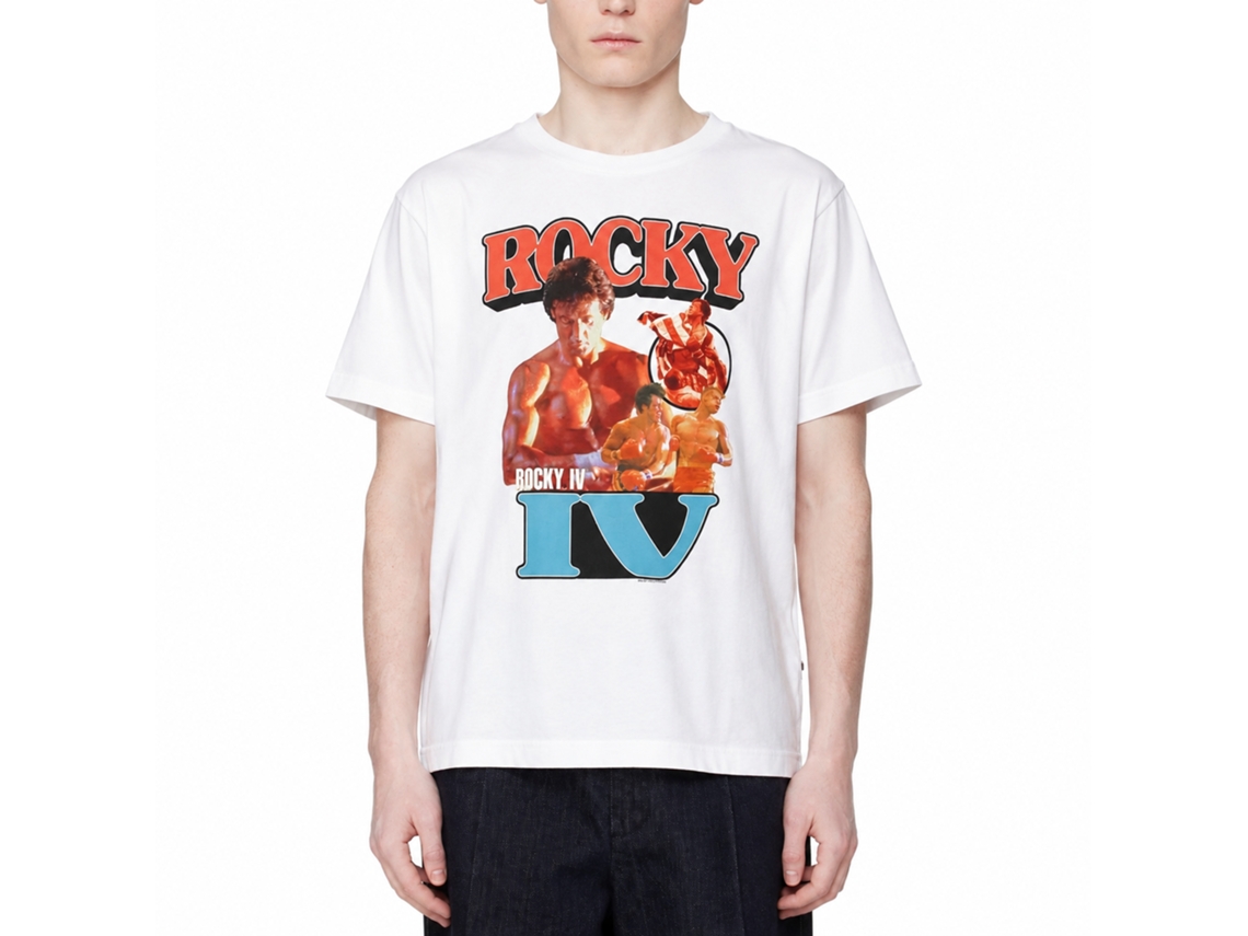 Rockinstone Rocky Movie Orangey White Adult T-shirt Size:xxxl