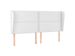 Headboard, Headboards Vidaxl Branco Couro Artificial (203 X 23 X 118/128 Cm)