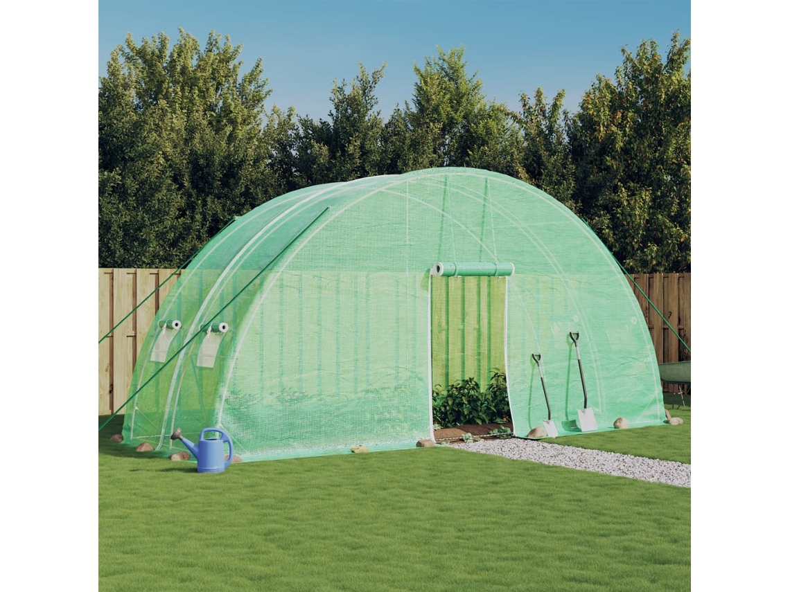 Vidaxl Estufa Com Estrutura De Aço 12 M² 6x2x2,85 M Verde