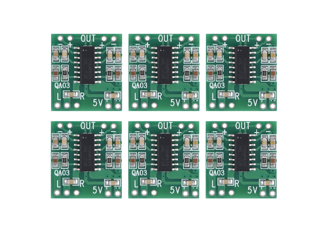 6 Peças Módulo Amplificador de Áudio Digital Tipo D 3w+3w Canal Dual 2.5v 5.5v Pequeno Super