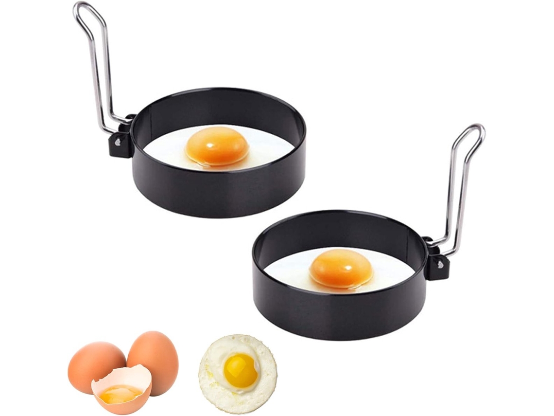 Aros Para Omelete, 2 Unidades Com Revestimento Antiaderente, Em Aço Inoxidável, Ideais Para Ovos E O Café Da Manhã