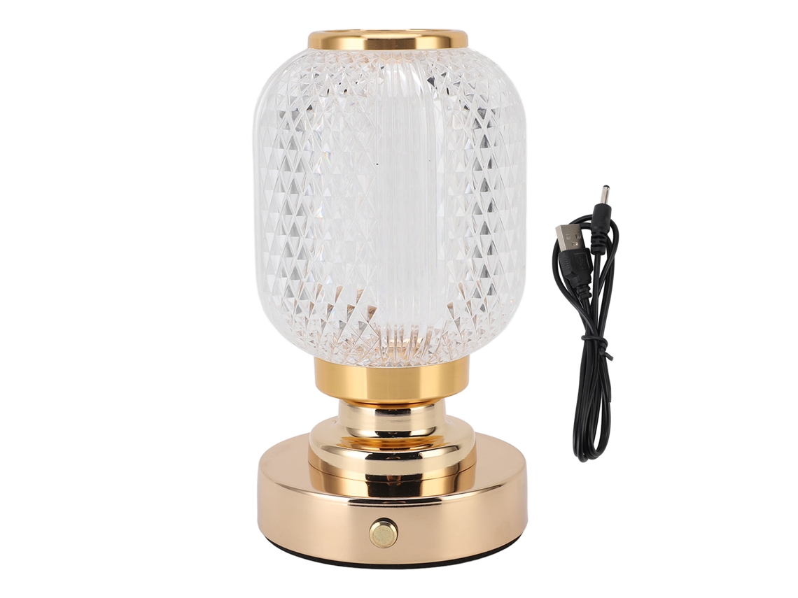 Lâmpada de Mesa Sem Fio Recarregável com 3 Modos de Cor e Controle por Toque Portátil Led