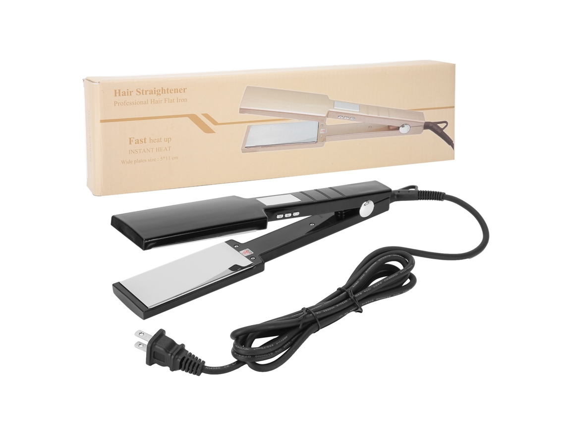 Ferramenta De Estilo De Cabelo Com Iões Negativos Cerâmica Prancha De Alisar E Cachos Elétrica 2 Em 1 110‑240v Plug Us