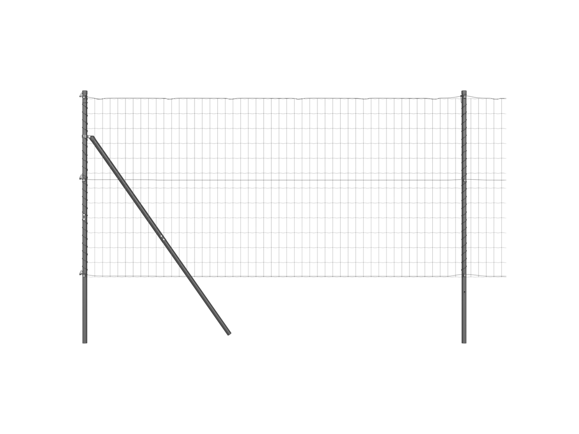 Conjunto 1 Cerca Externa Vidaxl Cinzento Aço (25 X 1,2 M)