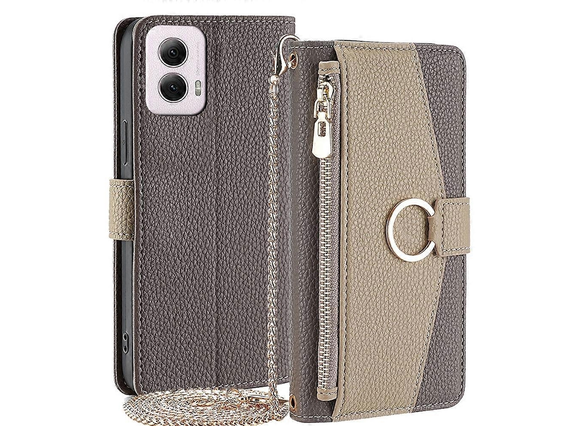 Capa De Celular Transversal De Couro Com Textura De Lichia