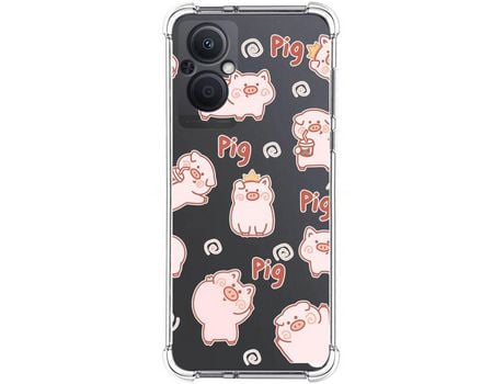 Capa para Oppo A96 5G TUMUNDOSMARTPHONE Desenhos Anti golpes Porcos Multicor