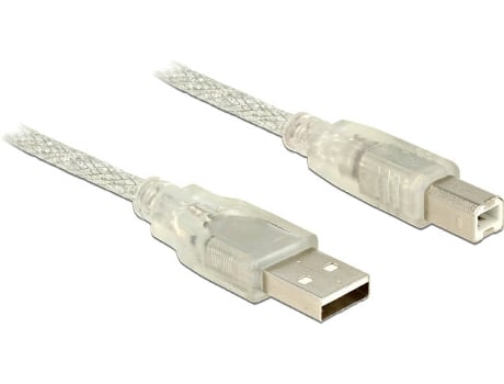 Cabo de Dados DELOCK (USB A - USB B - 5 m - Transparente)