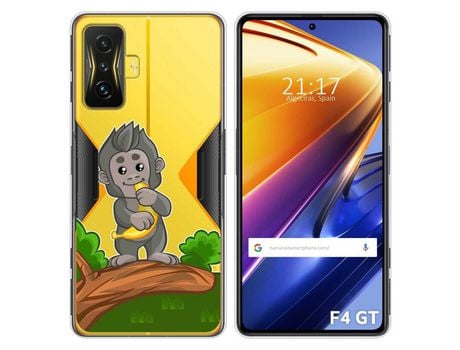 Capa para Xiaomi Poco F4 GT 5G TUMUNDOSMARTPHONE Desenhos Transparente Macaco Multicor