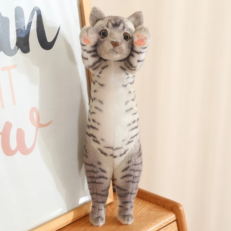 Almofada de Pelúcia Fofa e Macia em Formato de Gato da Sorte, Ideal para Dormir. MDUG (marrom, 40cm)