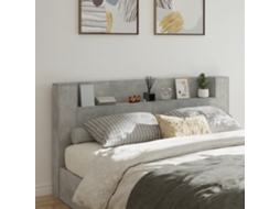 Mesilla de noche con luces LED 200x16,5x103,5 cm Gris Cemento