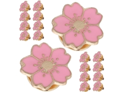 Conjunto De 24 Broches Kawaii Em Liga Metálica Esmaltada, Com Delicado Design De Flor De Cerejeira E Fecho Seguro.