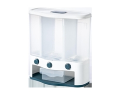 Dispenser de Alimentos Secos de Parede com 3 Compartimentos de 6l | S/MARCA