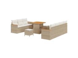 Maison Exclusive - Conjunto De Sofá De Jardim 10 Pcs Bege Vime Pe