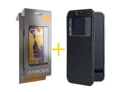 Pack 2 Películas Full + Capa SKYHE para Samsung Galaxy A73 5G Gandy Flip Cover Preto