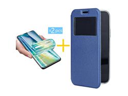 Pack 2 Películas + Capa SKYHE para Samsung Galaxy A42 5G Gandy Flip Cover Azul