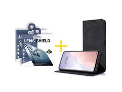 Conjunto 2 x Película de Câmara + Capa Accetel Apple iPhone 14 Plus PRM Flip Cover Preto