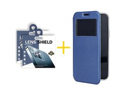Pack 2 x Película de Câmara + Capa ACCETEL Samsung Galaxy A12 5G Gandy Flip Cover Azul