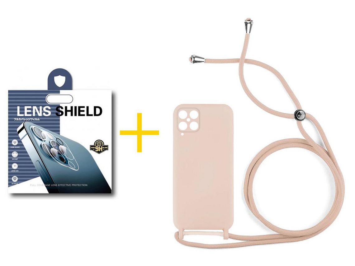 Pack 1 Película de Câmara + Capa SKYHE para Samsung Galaxy A12 4G Gel Rope Rosa Pastel