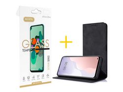 Conjunto 1 x Película de Vidro Temperado 2.5D + Capa Accetel Apple iPhone 14 Pro PRM Flip Cover Preto