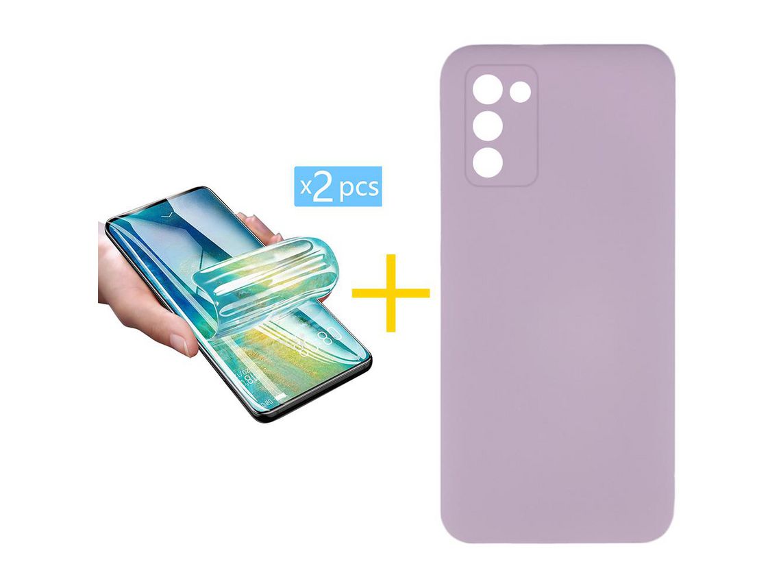 Pack Capa + 2 Películas Hidrogel para Samsung Galaxy A03S SKYHE Roxo