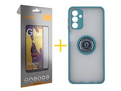 Pack Capa + Película de Vidro Temperado para Samsung Galaxy A03S ACCETEL Verde