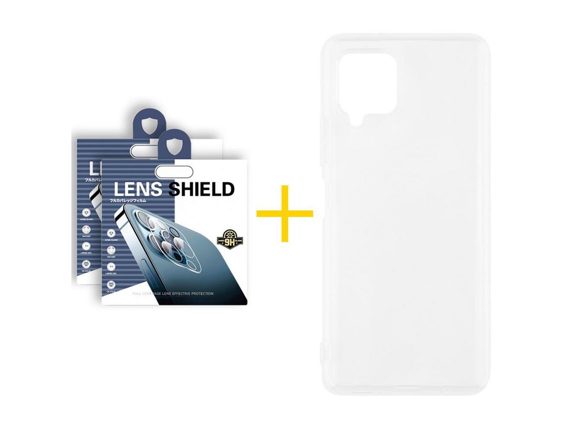 Pack 2 Películas de Câmara + Capa SKYHE para Samsung Galaxy A42 5G Silicone Líquido Transparente Clear