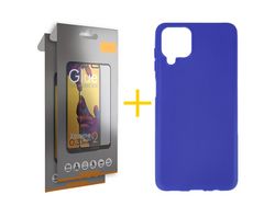 Pack 2 Películas Full + Capa SKYHE para Samsung Galaxy M22 Silicone Liso Azul