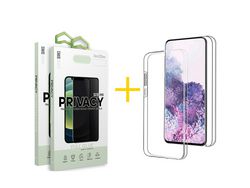 Pack 2 Películas Anti-Spy + Capa SKYHE para Samsung Galaxy A12 5G Dupla 360º Transparente Clear
